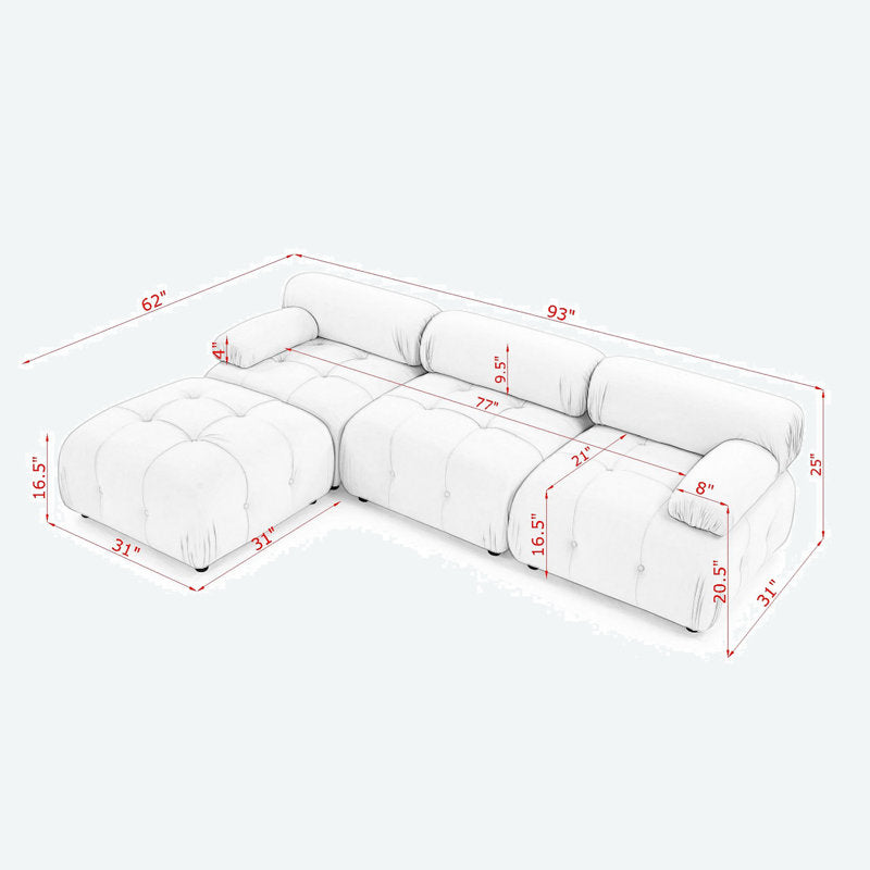 Furnishiaa 4 Piece Upholstered Sectional Sofa - Furnishiaa -  -